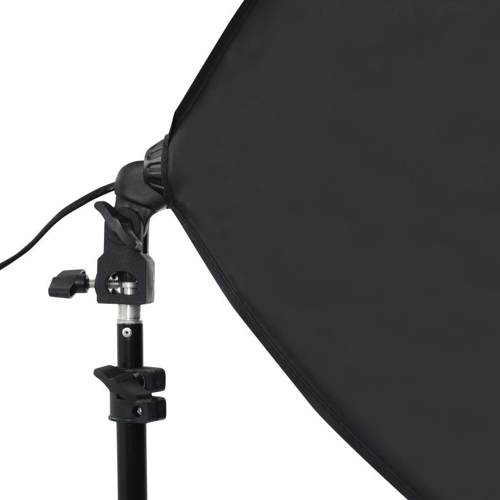 fotostudiesæt med softboxlamper og baggrunde