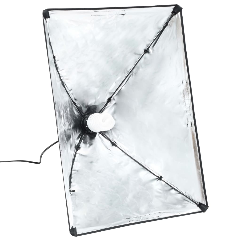 fotostudiesæt med softboxlamper og baggrunde