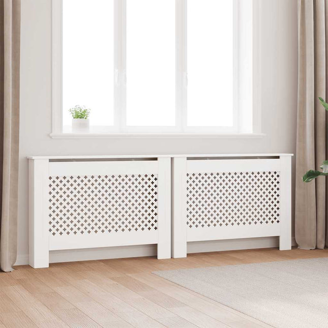 radiatorskjulere 2 stk. 112 x 19 x 81,5 cm MDF hvid