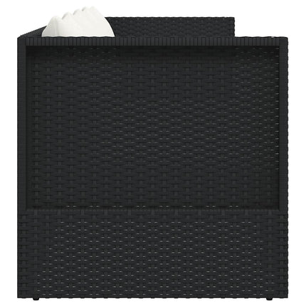 haveseng med hynde og puder polyrattan sort