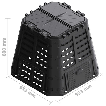 kompostbeholder 93,3x93,3x80 cm 480 l sort