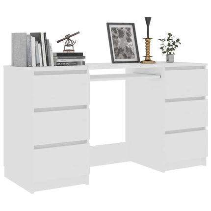 skrivebord 140x50x77 cm konstrueret træ hvid
