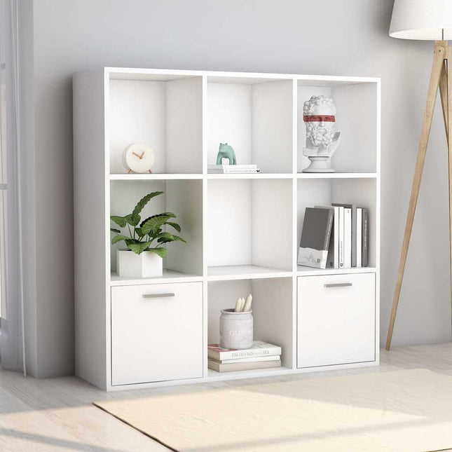 bogreol 98x30x98 cm konstrueret træ hvid