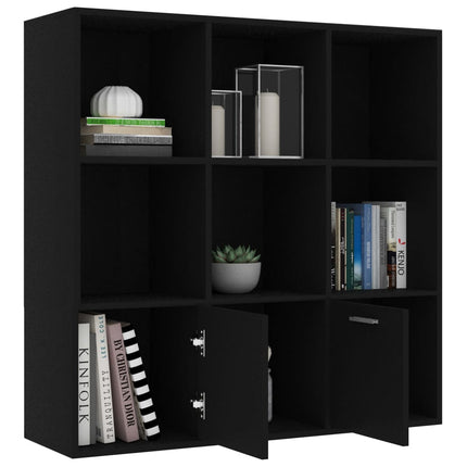 bogreol 98x30x98 cm konstrueret træ sort