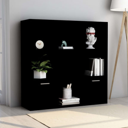 bogreol 98x30x98 cm konstrueret træ sort