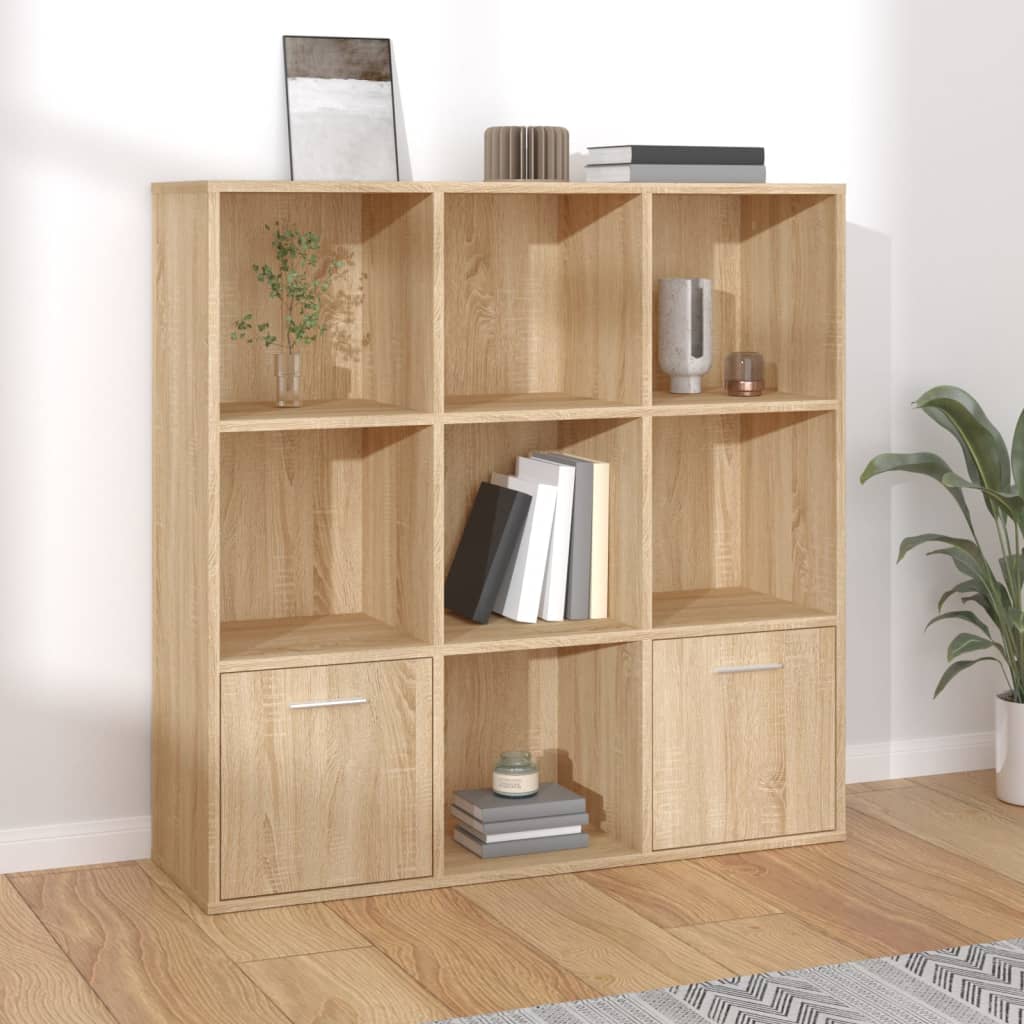 Bogreol 98 × 30 × 98 cm i konstrueret træ - sonoma-eg