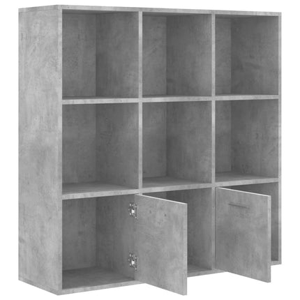 bogreol 98x30x98 cm konstrueret træ betongrå