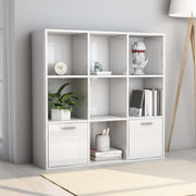 bogreol 98x30x98 cm konstrueret træ hvid højglans