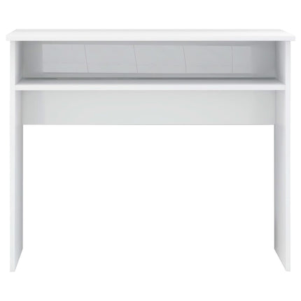 skrivebord 90x50x74 cm konstrueret træ hvid højglans