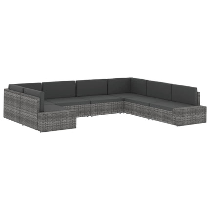 2-personers sofa modulær polyrattan brun