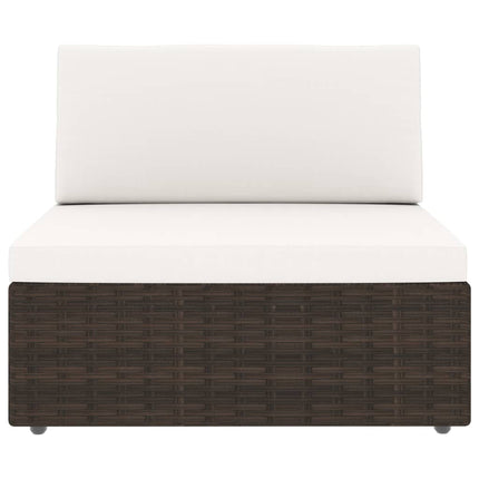 2-personers sofa modulær polyrattan brun