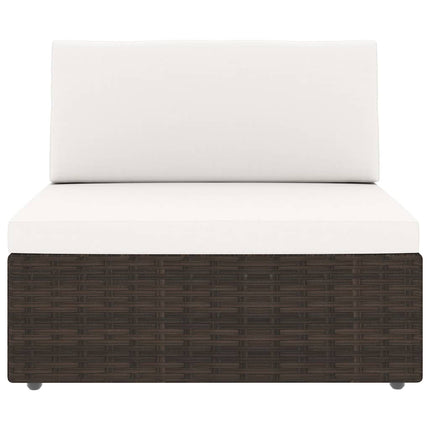 2-personers sofa modulær polyrattan brun