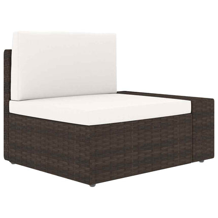 2-personers sofa modulær polyrattan brun