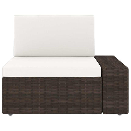 2-personers sofa modulær polyrattan brun