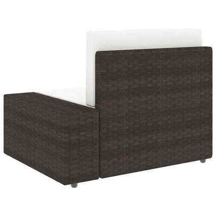 2-personers sofa modulær polyrattan brun