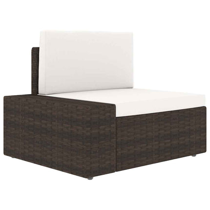 2-personers sofa modulær polyrattan brun
