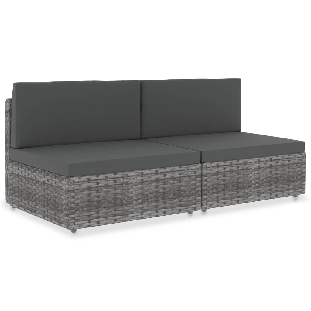 2-personers sofa modulr polyrattan gr