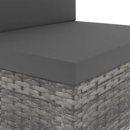 3-personers sofa modulær polyrattan grå