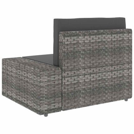 3-personers sofa modulær polyrattan grå