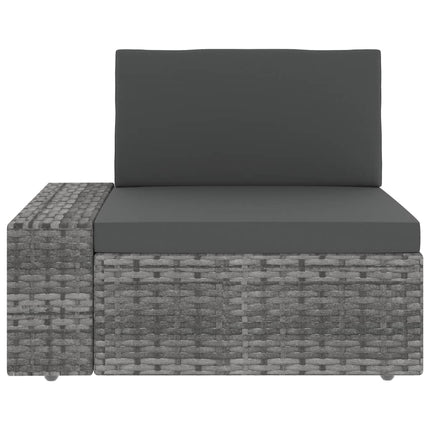 loungesæt til haven 3 dele polyrattan grå