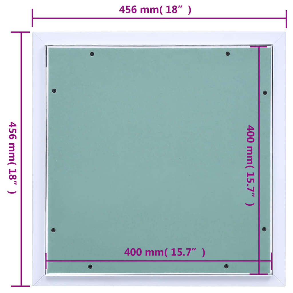 adgangspanel med aluminiumsramme og gipsplade 400x400 mm