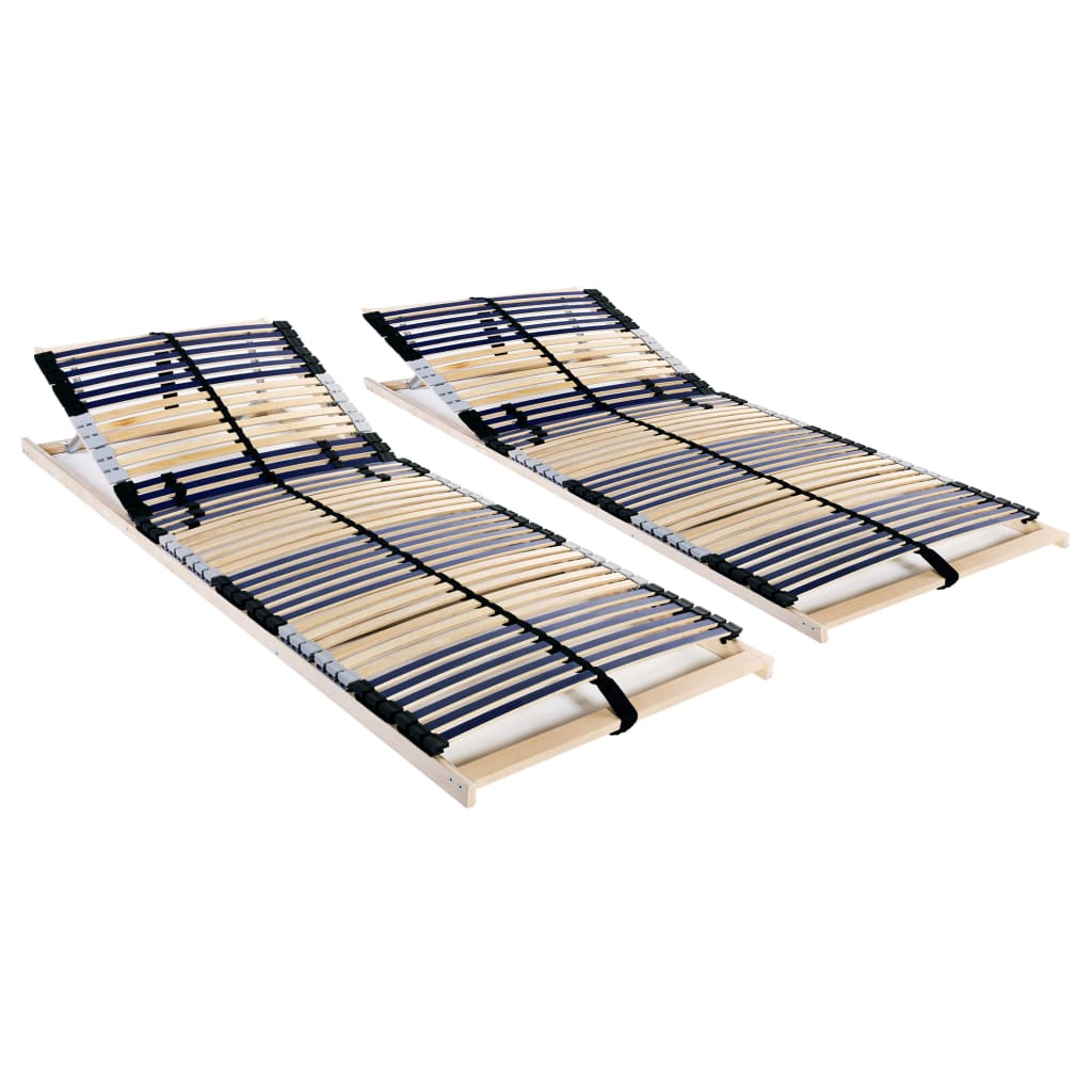 lamelbunde til seng 2 stk. 42 lameller 7 zoner 70 x 200 cm
