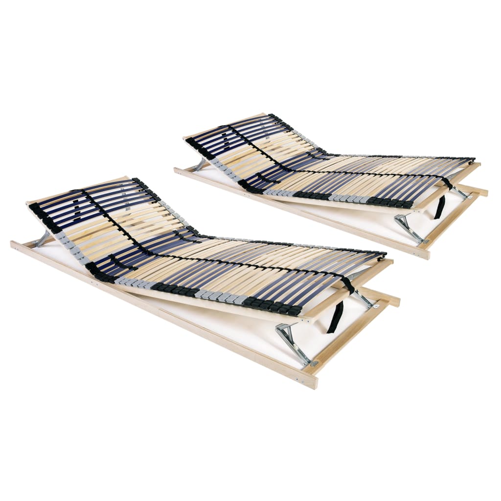 lamelbunde til seng 2 stk. 42 lameller 7 zoner 90 x 200 cm