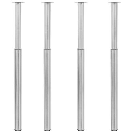 teleskopiske bordben 4 stk. rustfrit stål 710 mm-1100 mm