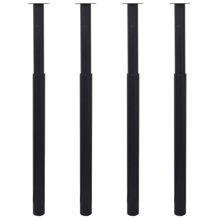 teleskopiske bordben 4 stk. 710 mm-1100 mm sort