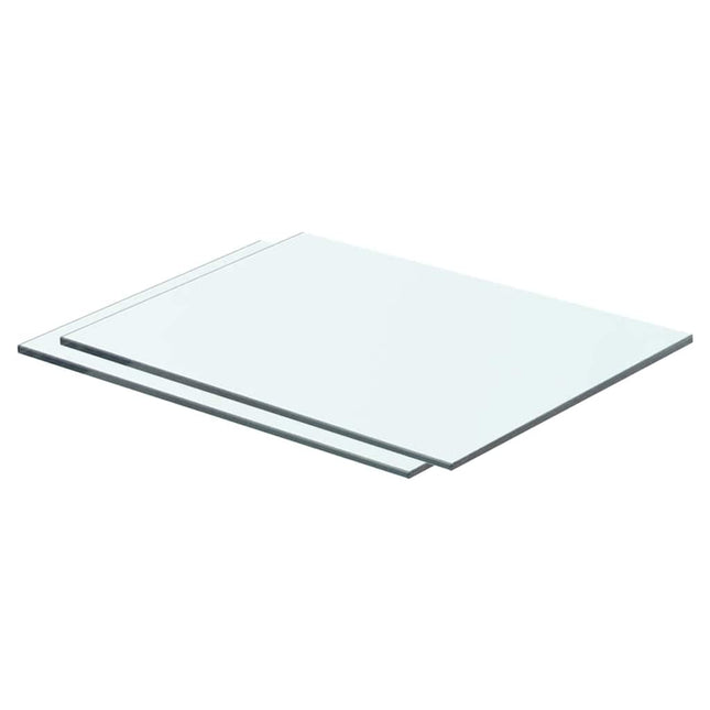 hylder 2 stk. glaspanel 40 x 25 cm klar