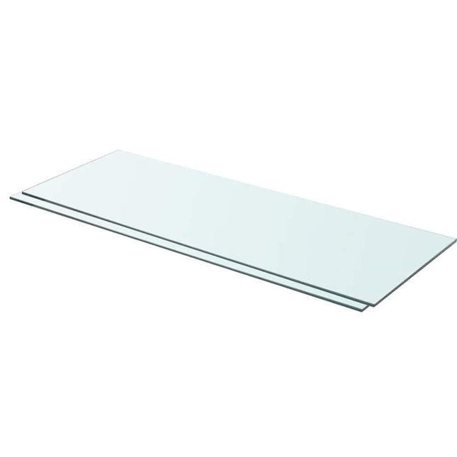 hylder 2 stk. glaspanel 80 x 30 cm klar