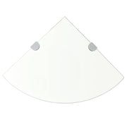 hjørnehylder m. krombeslag 2 stk. 25x25 cm glas klar