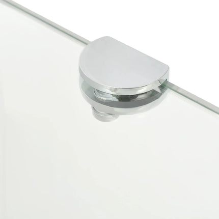hjørnehylder m. krombeslag 2 stk. 25x25 cm glas klar