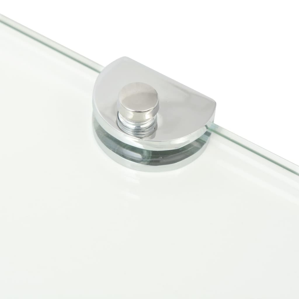 hjørnehylder m. krombeslag 2 stk. 25x25 cm glas klar