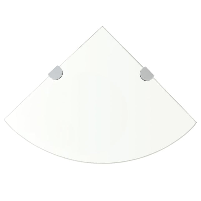 hjørnehylder m. krombeslag 2 stk. 35x35 cm glas klar
