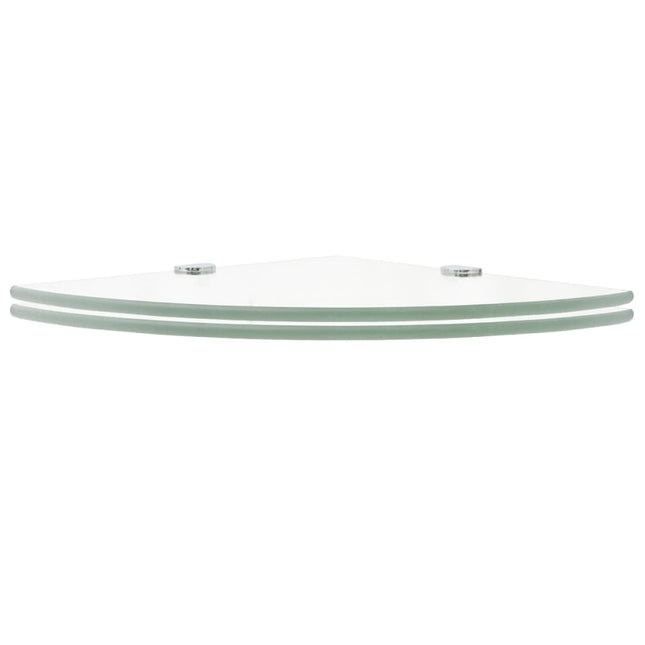 hjørnehylder m. krombeslag 2 stk. 35x35 cm glas klar
