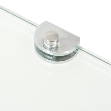 hjørnehylder m. krombeslag 2 stk. 35x35 cm glas klar