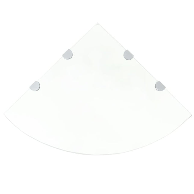 hjørnehylder m. krombeslag 2 stk. 45x45 cm glas klar