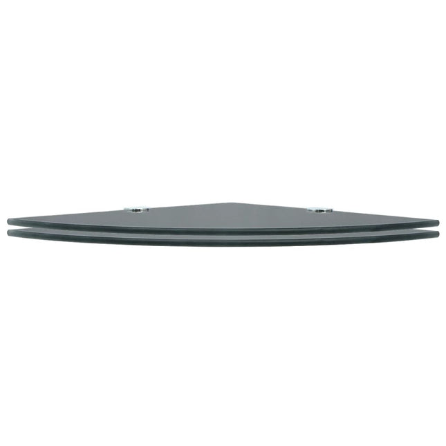 hjørnehylder m. krombeslag 2 stk. 25x25 cm glas sort