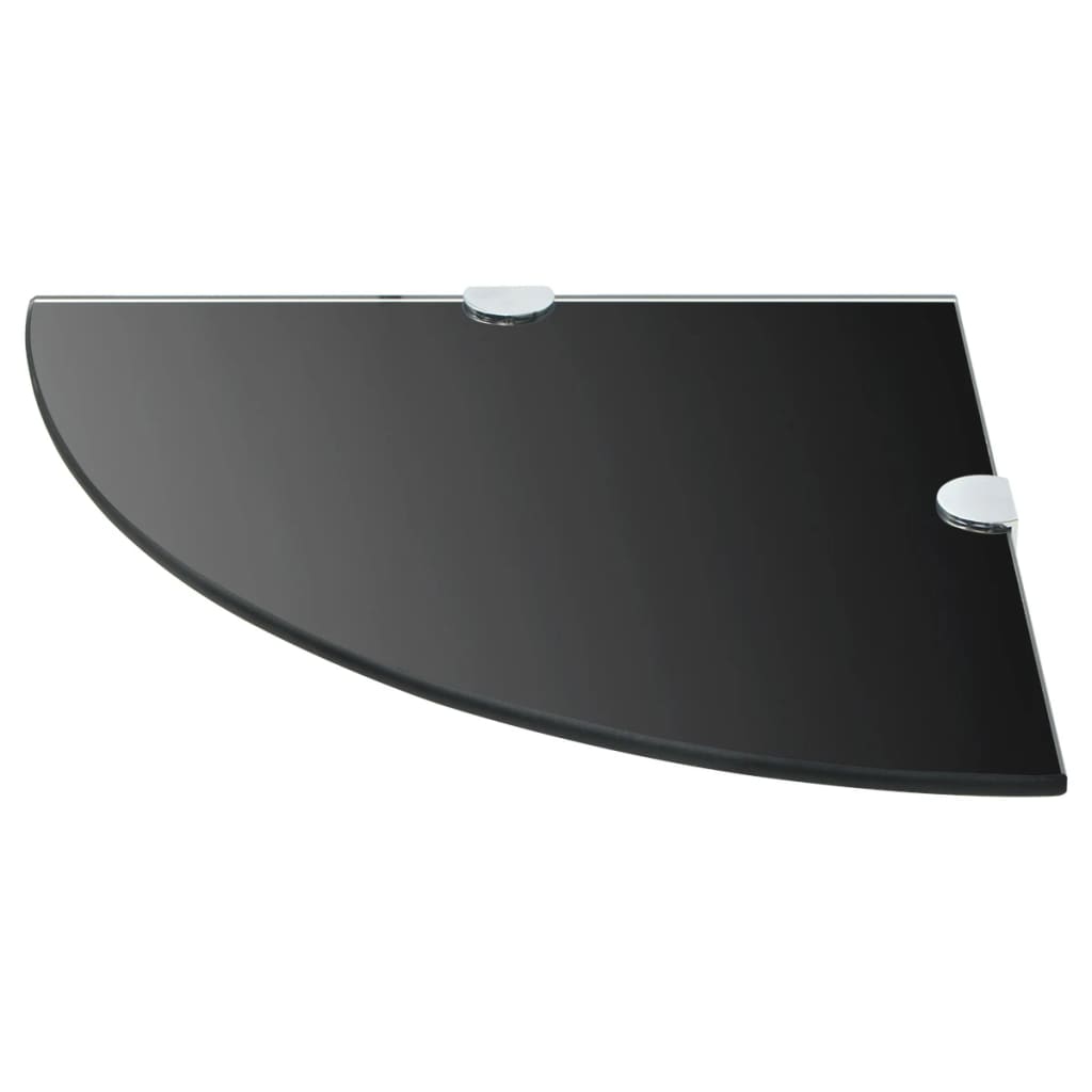 hjørnehylder m. krombeslag 2 stk. 35 x 35 cm glas sort