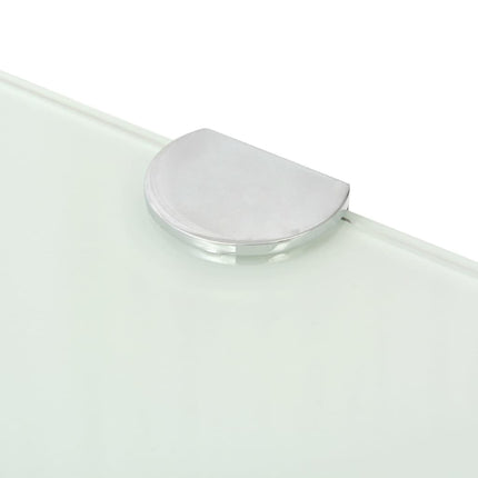 hjørnehylder m. krombeslag 2 stk. 25x25 cm hvidt glas