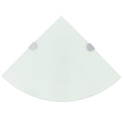 hjørnehylder m. krombeslag 2 stk. 35 x 35 cm glas hvid