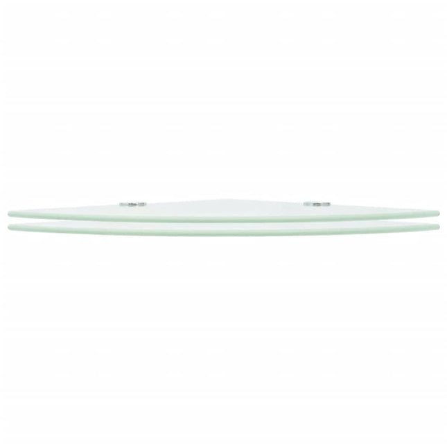 hjørnehylder m. krombeslag 2 stk. 35 x 35 cm glas hvid