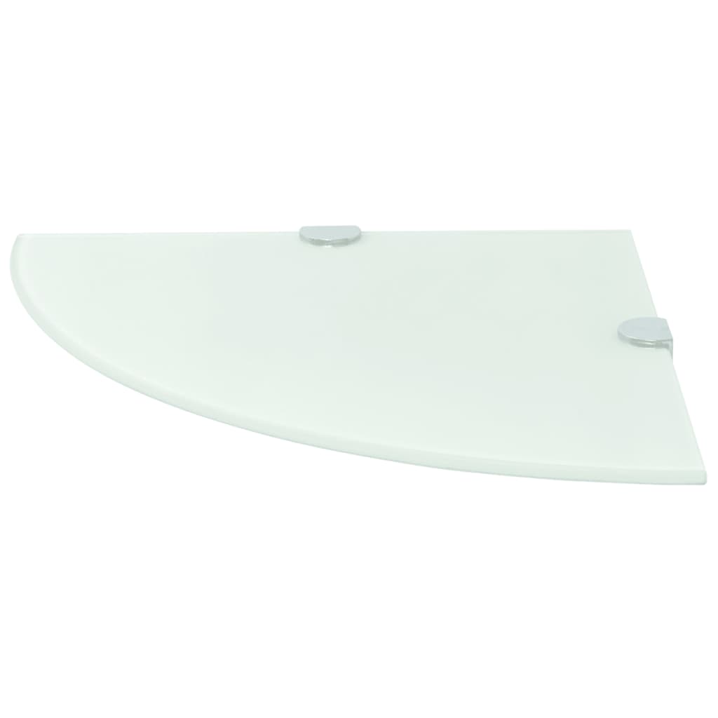 hjørnehylder m. krombeslag 2 stk. 35 x 35 cm glas hvid