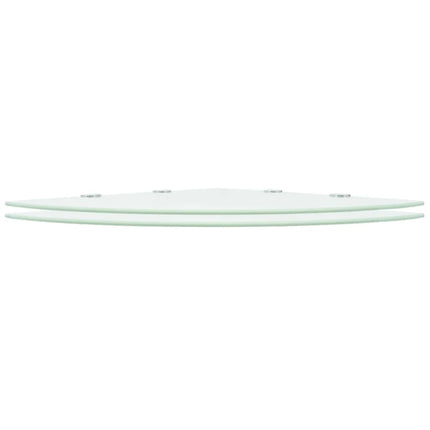 hjørnehylder m. krombeslag 2 stk. 45 x 45 cm glas hvid