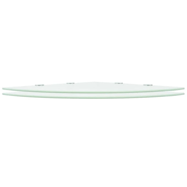 hjørnehylder m. krombeslag 2 stk. 45 x 45 cm glas hvid