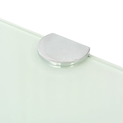 hjørnehylder m. krombeslag 2 stk. 45 x 45 cm glas hvid