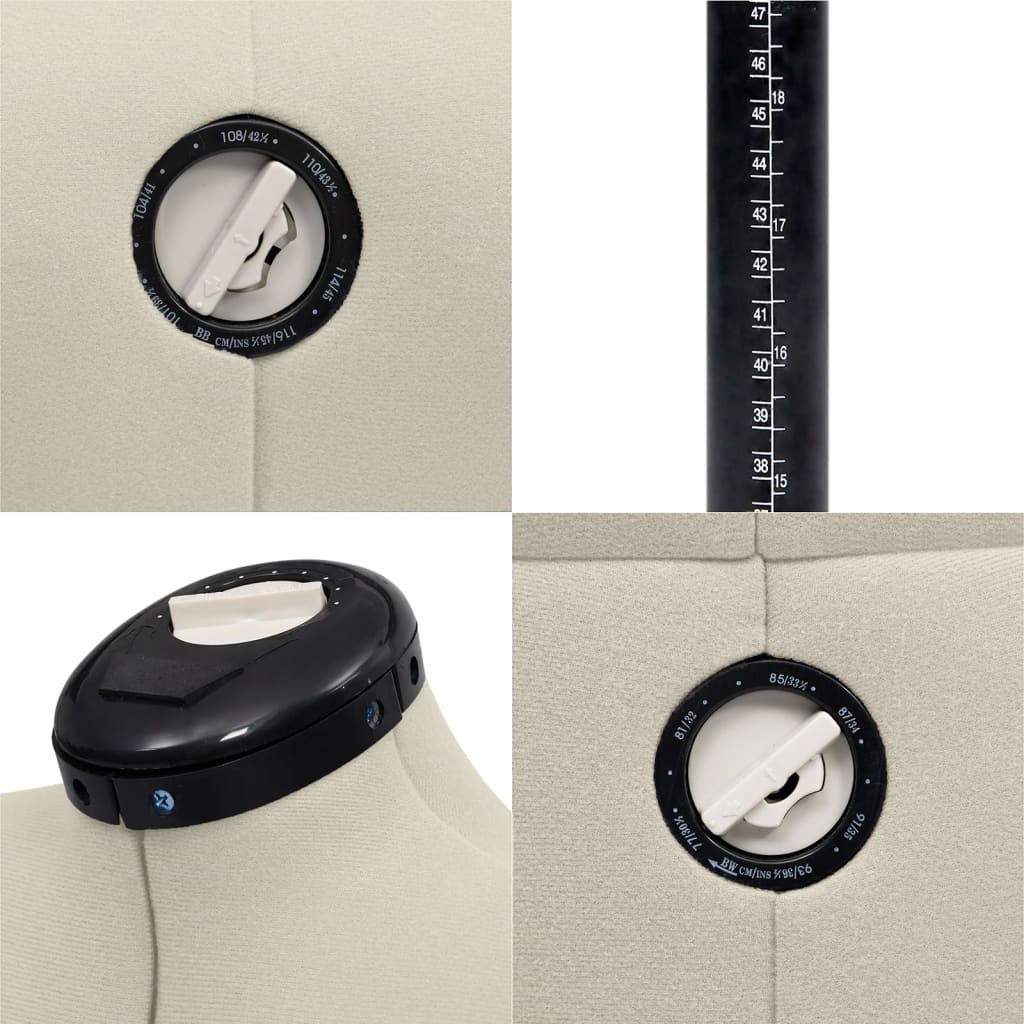 justerbar gine kvinde str. M 40-46 cremefarvet