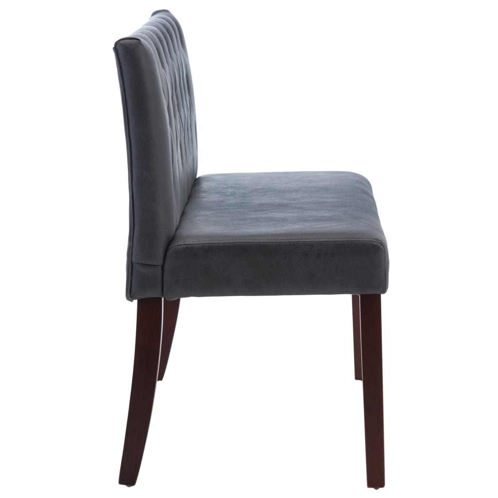 bænk 120 cm imiteret ruskind grå