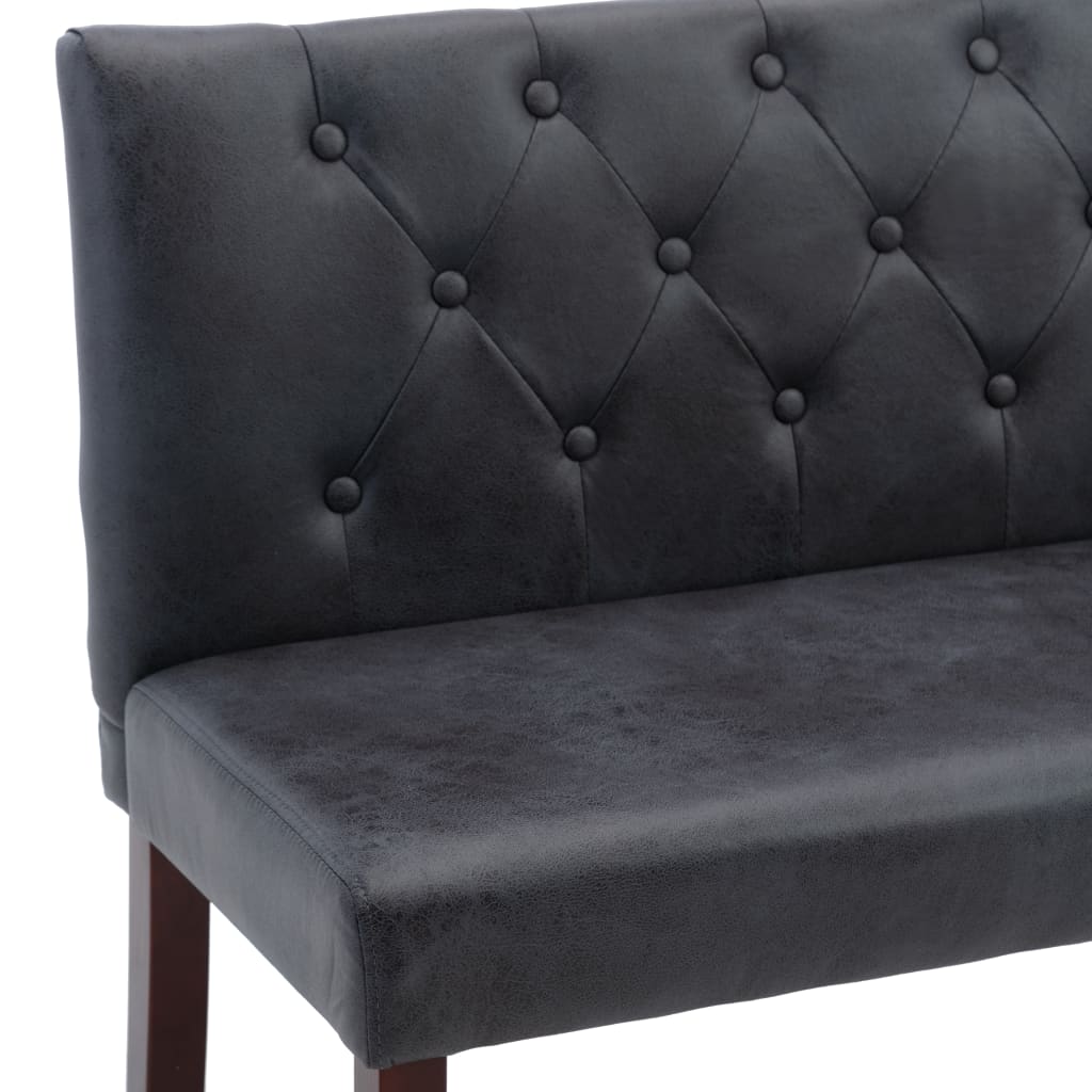 bænk 120 cm imiteret ruskind grå